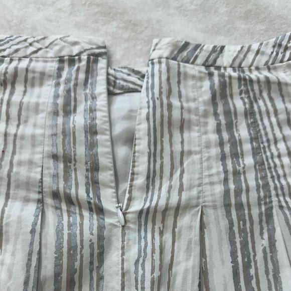 Ann Taylor LOFT Knee-Length A-Line Pleated Striped Skirt Resort Wear - Picture 8 of 10